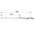 MACO ukončení dveřního zámku 300x16 mm - Stříbrná