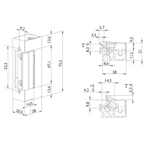 Mechanický vrátný D41 NDF bez cívky s mechanickou aretací FAFIX Mechanický vrátný D41 NDF bez cívky s mechanickou aretací FAFIX