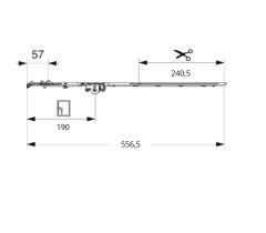MACO Otv.-sklop. 431 -660 mm převodovka s bočním výklopem mm- MULTI-MATIC - Stříbrná