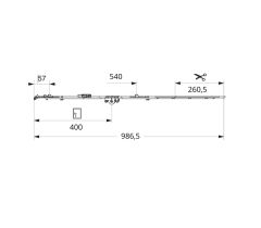 MACO Otv.-sklop. 841 - 1.090  mm převodovka s bočním výklopem mm- MULTI-MATIC - Stříbrná