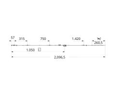 MACO Otv.-sklop. 1.951 - 2.200  mm převodovka s bočním výklopem mm- MULTI-MATIC - Stříbrná