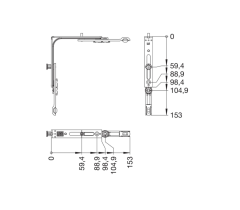 WINKHAUS rohové vedení E2 - Stříbrná