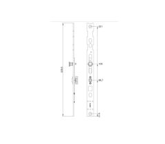 WINKHAUS středový uzávěr 250 mm - Stříbrná