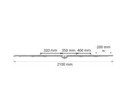 ROTO NX otv.-sklop. 2.001-2.200 mm balkonová převodovka - Stříbrná