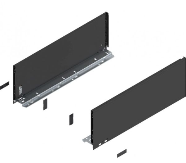BLUM LEGRABOX pure bok výška C, md 400 mm, ocel terra černá - matná