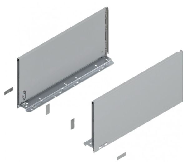 BLUM LEGRABOX pure bok výška F, md 400 mm, ocel Polar stříbrná - matná